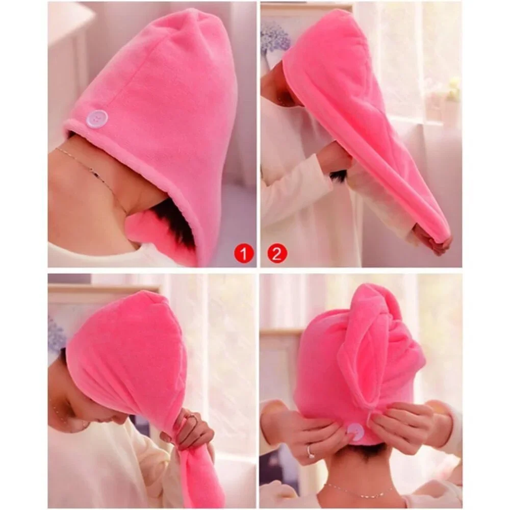 Women Microfiber Bath Towel Wrap Hair Turban Adjustable Compact Spa Shower